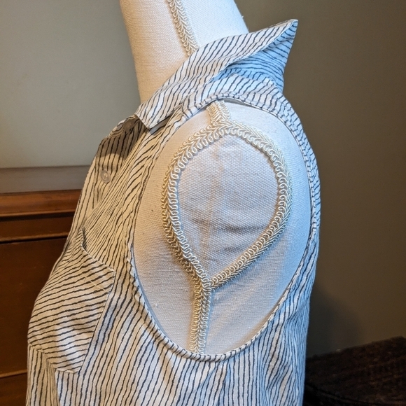 Blu Pepper beach vacation cover up STRIPE SIDE SLITS Delicate Flow Sz Small - Picture 6 of 13